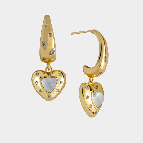 Amila CZ Heart Earrings