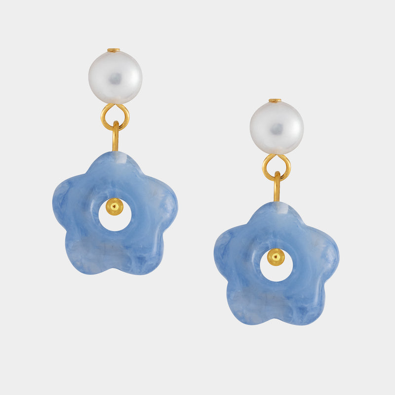 Bethany Tiny Pearl Floral Earrings