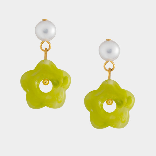 Bethany Tiny Pearl Floral Earrings