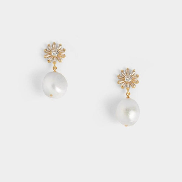 Bethany Single Pearl Earrings
