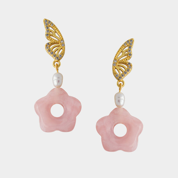 Monarch Pearl Floral Earrings