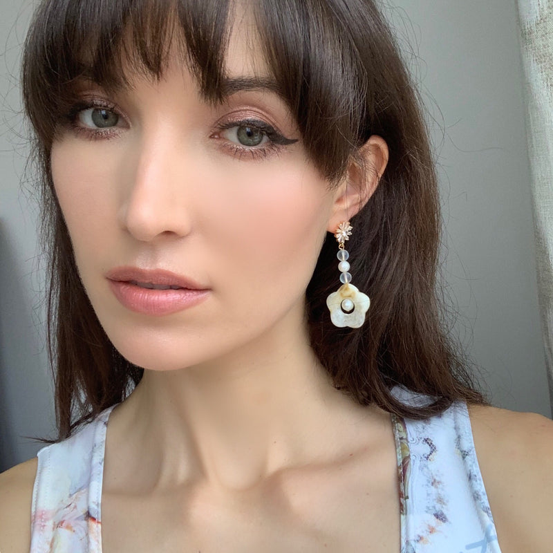 Bethany Drop Floral Earrings