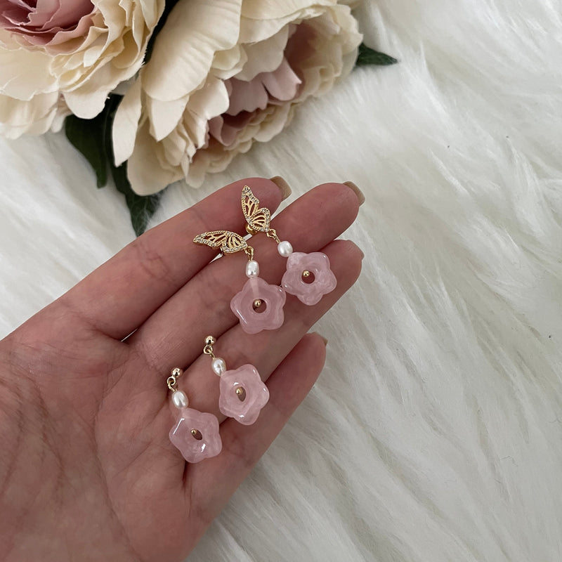 Monarch Pearl Floral Earrings