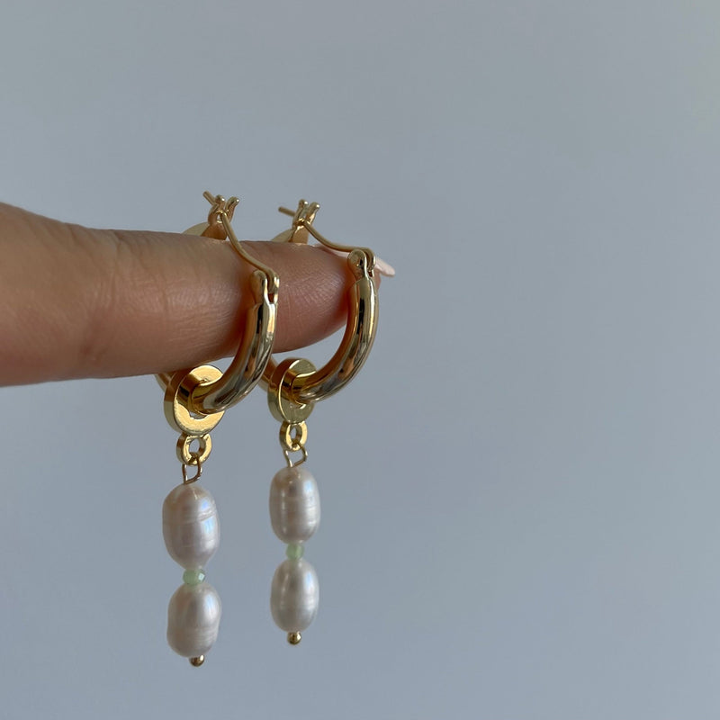 Twins Pearl Hoops