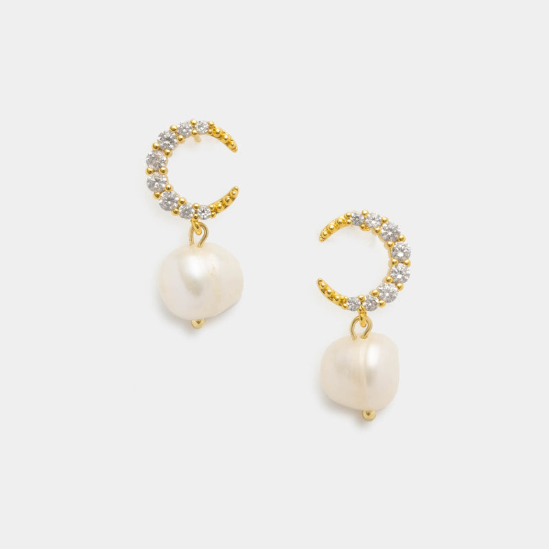 Moon Pearl Earrings