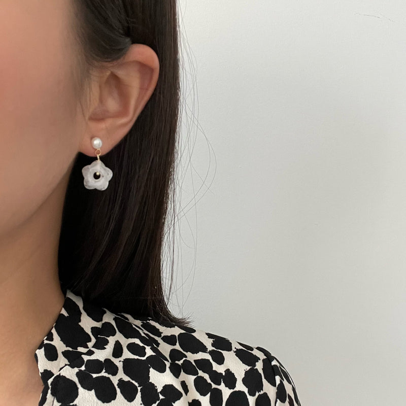 Bethany Tiny Pearl Floral Earrings