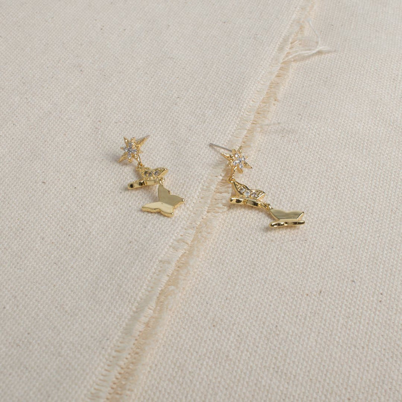 Aries Dangling Butterfly Earrings