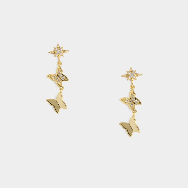 Aries Dangling Butterfly Earrings