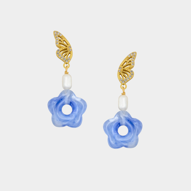 Monarch Pearl Floral Earrings