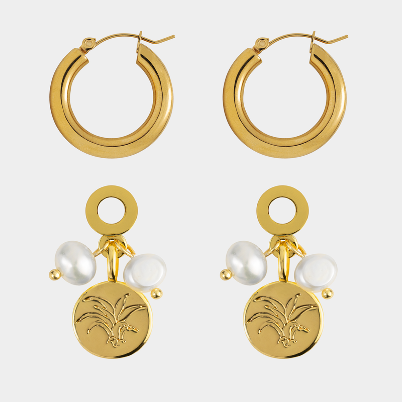 Plant Twins Pearl Earrings